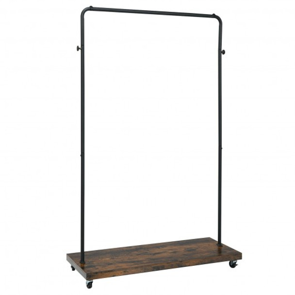 Industrial Pipe Style Rolling Garment Rack on Wheels