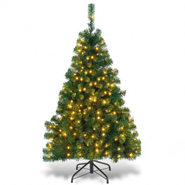 4.5ft PVC Pre-lit Artificial Hinged Christmas Tree