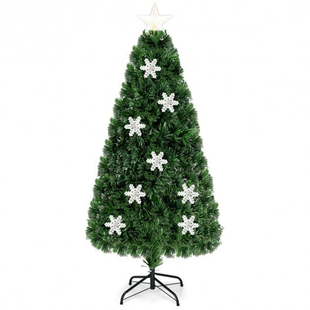 LED Optic Artificial Christmas Tree with Snowflakes-5'