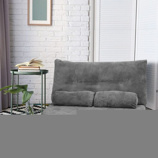 6-Position Adjustable Sleeper Lounge Couch with 2 Pillows-Gray