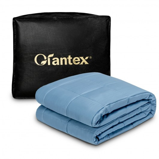25 lbs 60" x 80" Heavy Weighted Blanket Natural Bamboo Fabric Soft Breathable-Blue