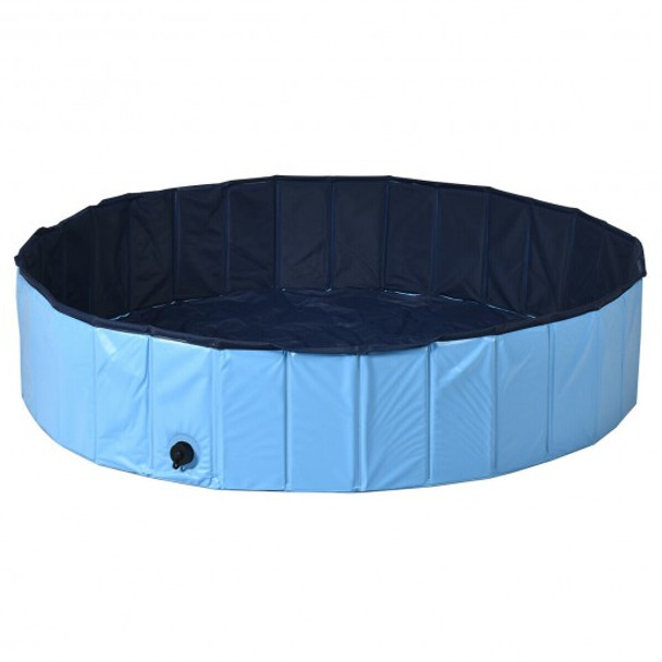 63" Foldable Portable Leakproof Kiddie Bathing Tub-Blue