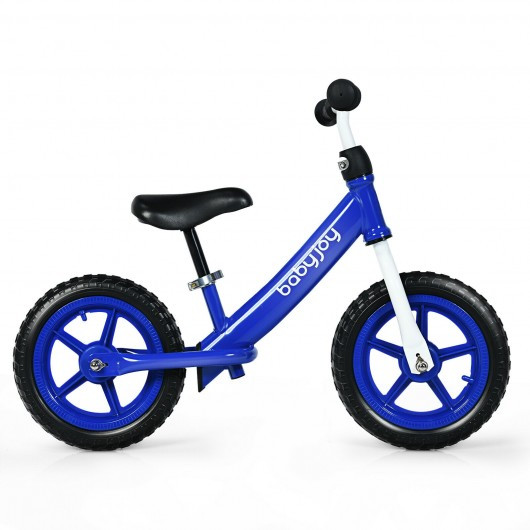 12" Kids Balance No-Pedal Ride Pre Learn Bike with Adjustable Seat-Blue