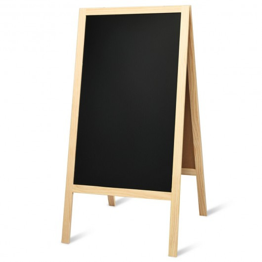 A-Frame Chalkboard Sign with Eraser & Chalk-Natural
