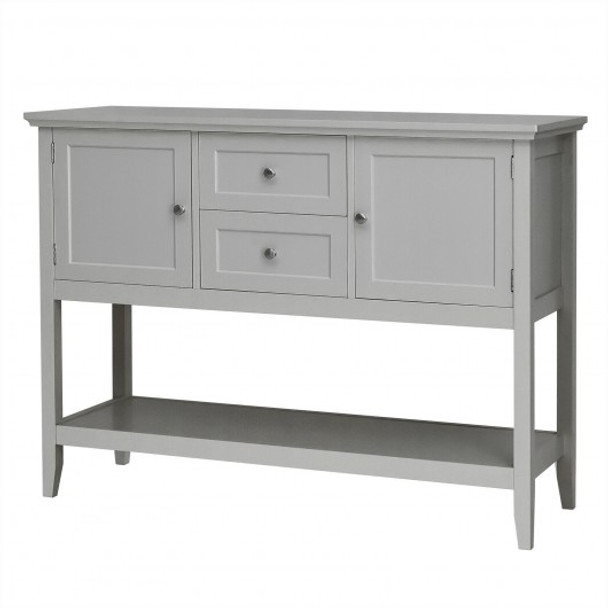 Wooden Sideboard Buffet Console Table  w/ Drawers and Storage-Gray