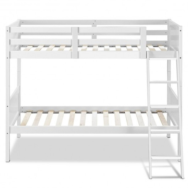 Wooden Bunk Beds Convertable 2 Individual Beds-White