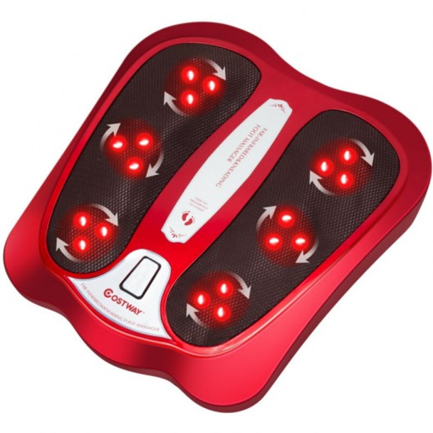Shiatsu Heated Electric Kneading Foot and Back Massager-Red