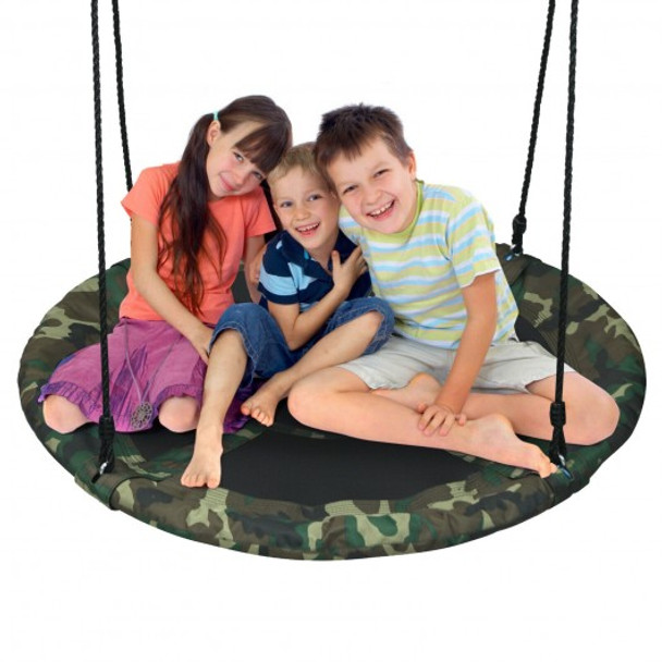 40" Flying Saucer Tree Swing Outdoor Play Set with Adjustable Ropes Gift for Kids - COOP70581