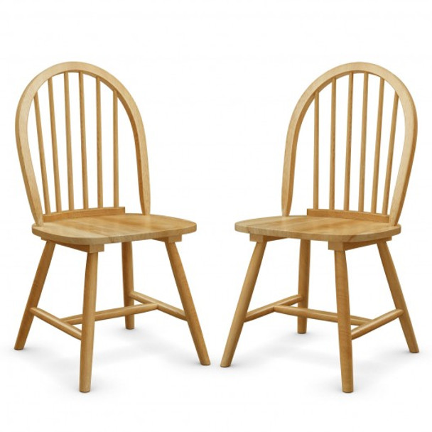 Set of 2 Vintage Windsor Wood Chair with Spindle Back for Dining Room