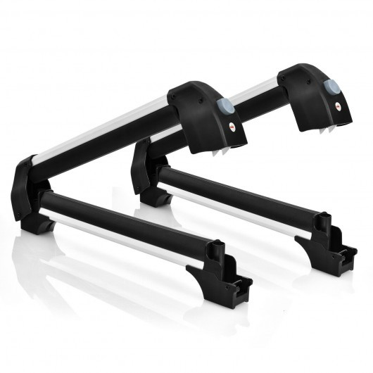 2 Pcs 23"/30" Universal Ski and Snowboard Roof Racks Fit 6 Pairs Skis or 4 Snowboards-M