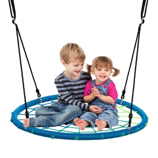 40'' Spider Web Tree Swing Kids Outdoor Play Set with Adjustable Ropes-Blue