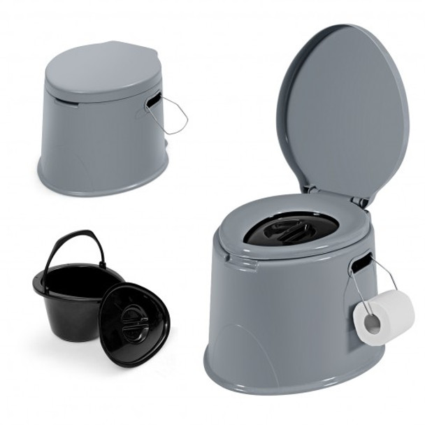 Portable Travel Toilet with Paper Holder for Indoor Outdoor