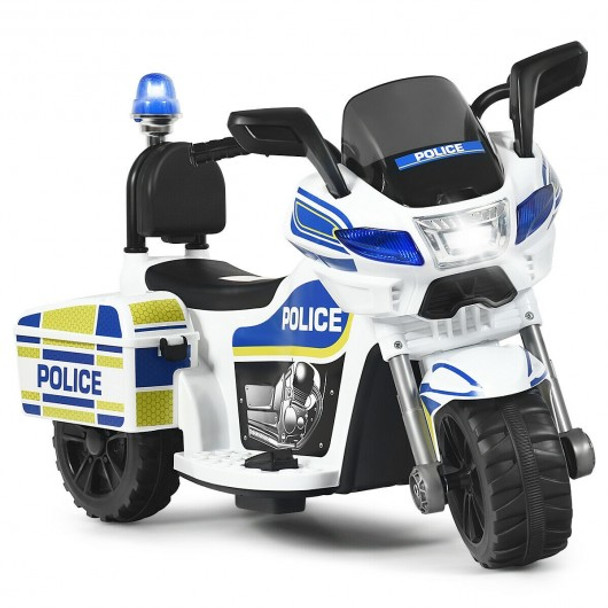6V 3-Wheel Kids Police Ride On Car