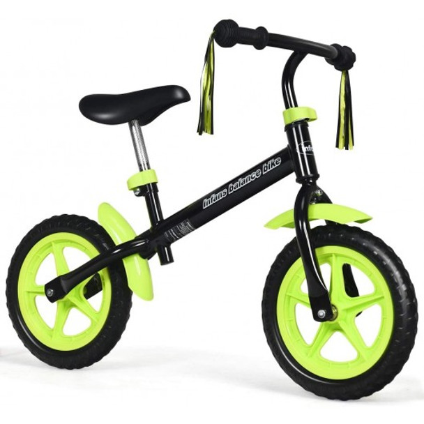 Adjustable Lightweight Kids Balance Bike-Green
