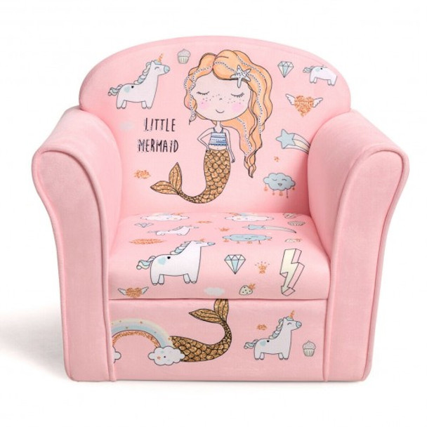 Kids Mermaid Armrest Couch Upholstered  Sofa