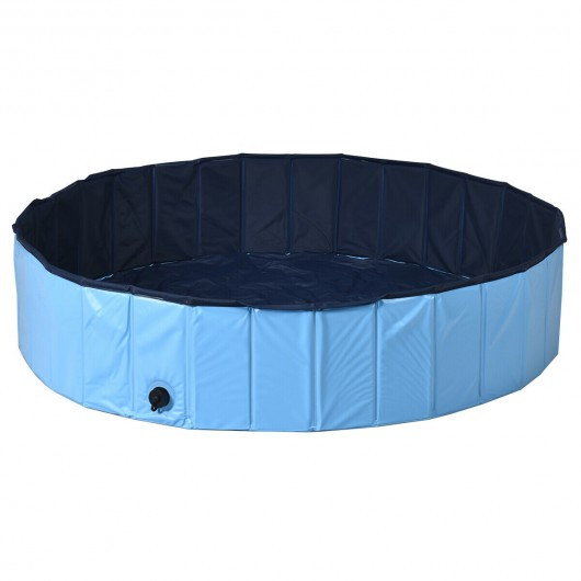 55" PVC Outdoor Foldable Pet and Kids Swimming Pool-Blue