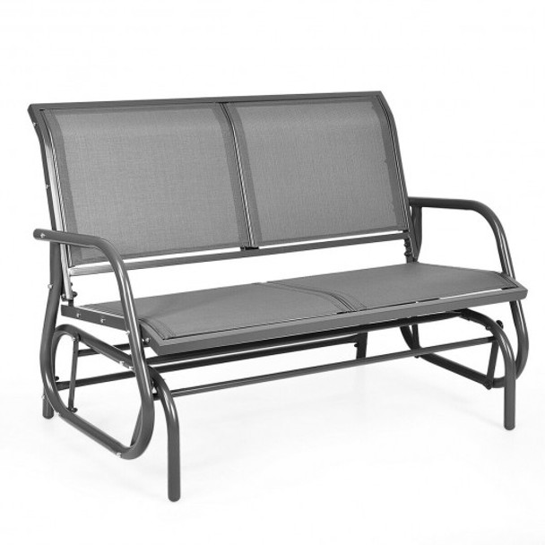 Swing Glider Chair 48" Loveseat Rocker Lounge Backyard-Gray