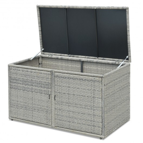 88 Gallon Garden Patio Rattan Storage Container Box - COHW62862GR