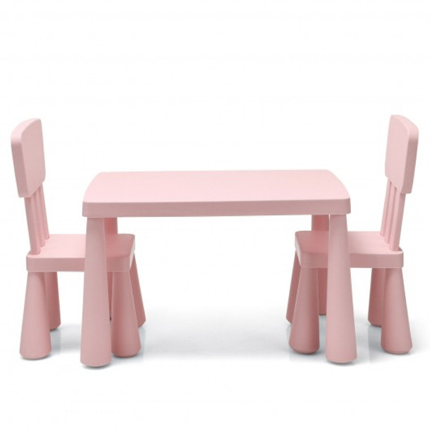 3-Piece Toddler Multi Activity Play Dining Study Kids Table and Chair Set-Pink