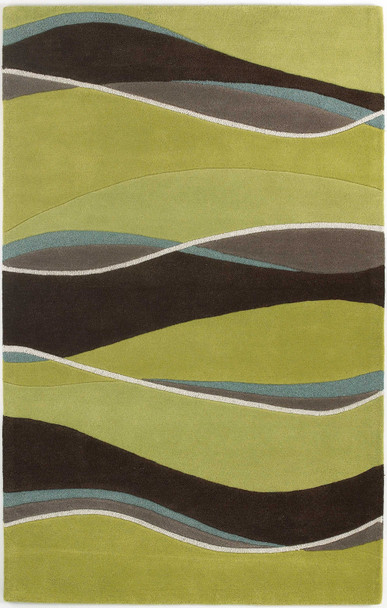 5' x 8' Wool Lime or Mocha Area Rug