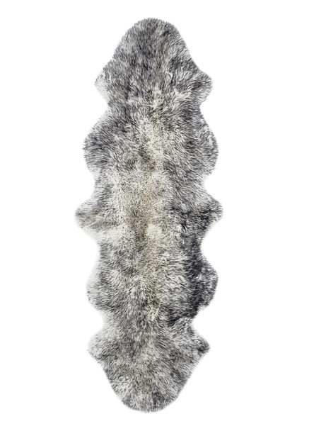 24" x 72" x 2" Gradient Gray Double Sheepskin - Area Rug