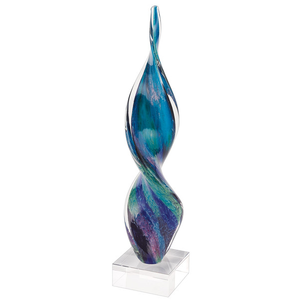 18" MultiColor Art Glass Corkscrew Centerpiece