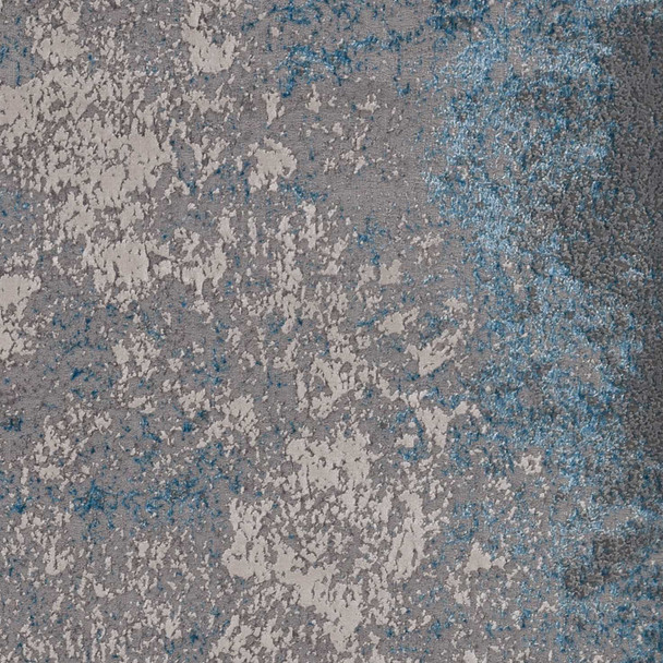 8'x11' Silver Blue Machine Woven Abstract Smudge Indoor Area Rug