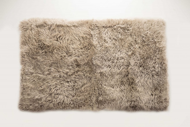 3' x 5' Taupe Natural Rectangular Sheepskin Area Rug