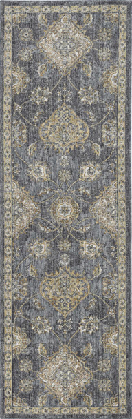 63" X 91" Slate Grey Wool Rug