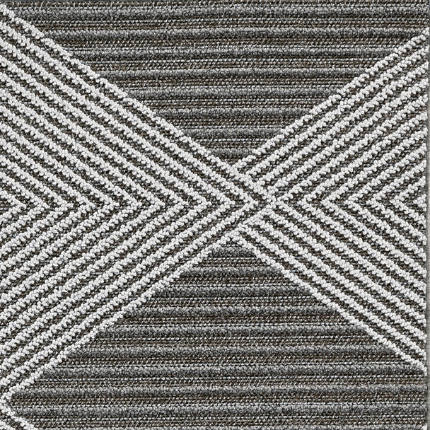 8' x 11' Grey or Ivory Geometric Diamonds Indoor Area Rug