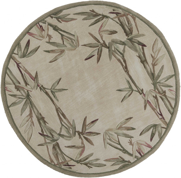 7' Round Wool Ivory Area Rug - 350212