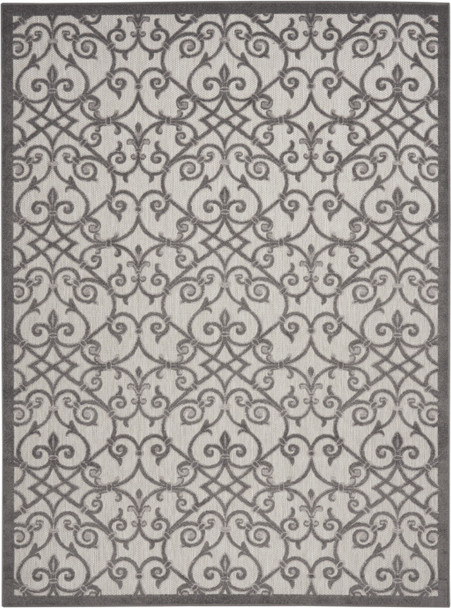 8 x 11 Gray and Charcoal Indoor Outdoor Area Rug