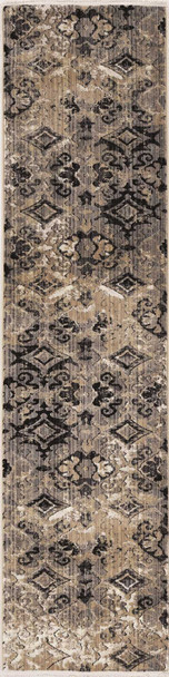9'x12' Ivory Beige Machine Woven Distressed Traditional Indoor Area Rug
