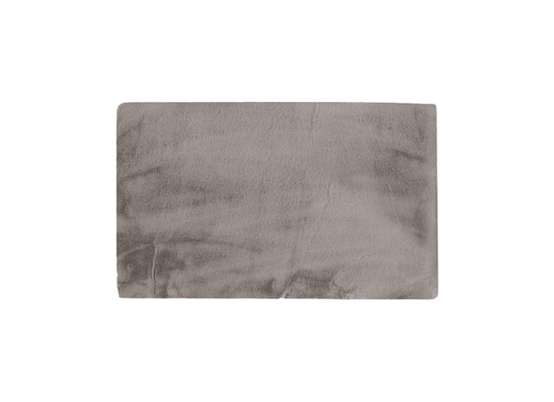 Luxe Faux Rabbit Fur Rectangular Rug 3' x 5' - Grey