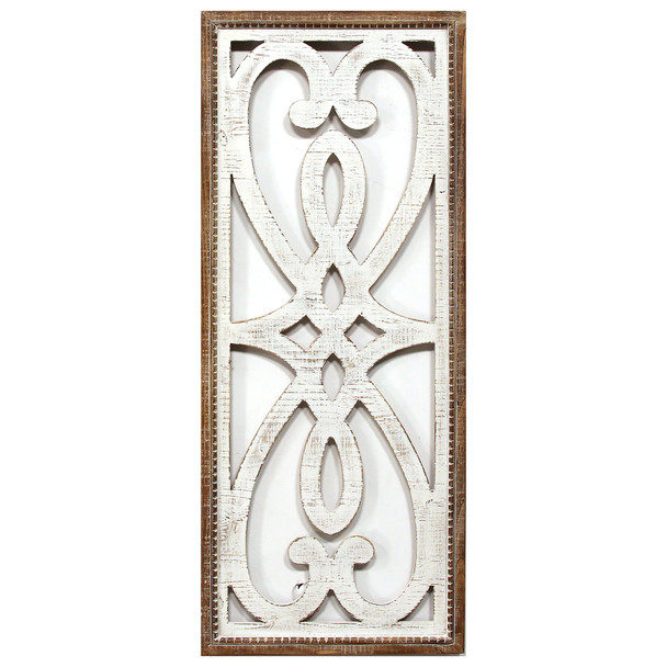 Distressed Heart and Fleur de Lis Wood Panel Wall Decor