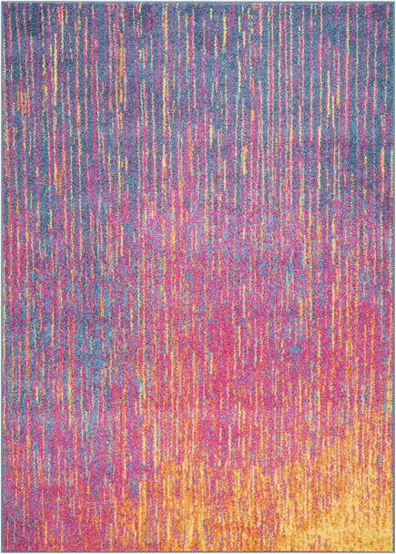 4 x 6 Rainbow Abstract Striations Area Rug