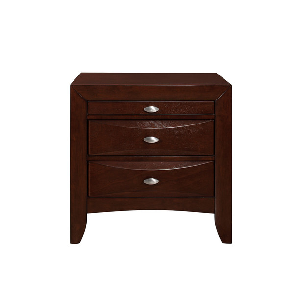 New Merlot Nightstand with 2 Chambered Drawer