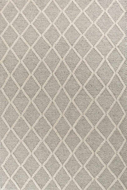 9'x13' Grey Hand Woven Diamond Pattern Indoor Area Rug