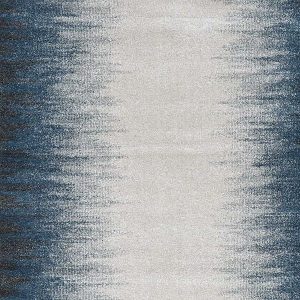 8'x11' Ivory Blue Machine Woven Ombre Indoor Area Rug