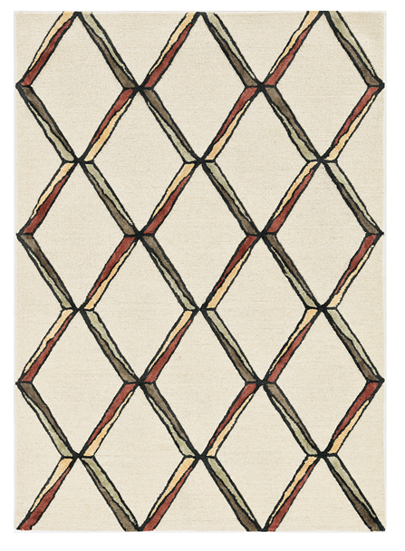 12'x15' Cream Gold Hand Tufted Diamond Pattern Indoor Area Rug