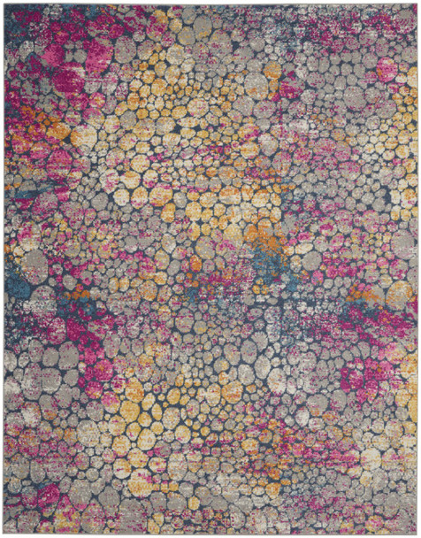 7 x 10 Yellow and Pink Coral Reef Area Rug