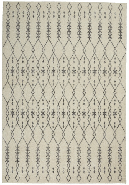 4 x 6 Ivory and Gray Geometric Area Rug - 385754