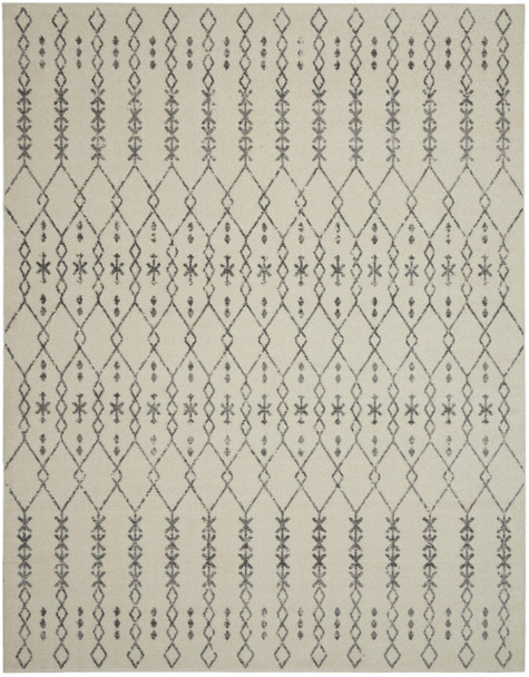 8 x 10 Ivory and Gray Geometric Area Rug - 385756