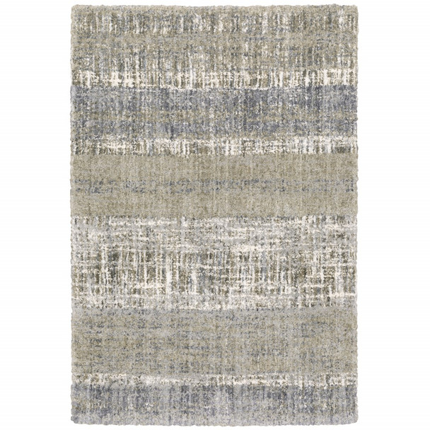 4'x6' Grey and Ivory Abstract Lines Area Rug