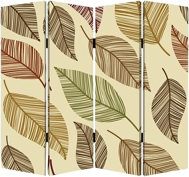 1" x 84" x 84" Multi Color Wood Canvas Perpetual Leaf Screen