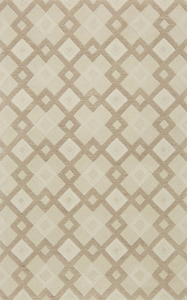 2' x 7' Ivory Diamond Tiles Wool Runner Rug