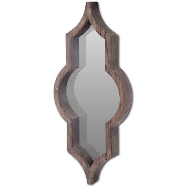 Brown Wood Frame Wall Mirror - 376390