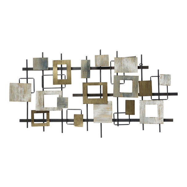 Geometric-inspired Distressed Finish Wall Centerpiece