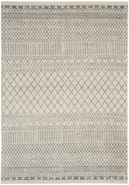 7 x 10 Ivory and Gray Geometric Area Rug