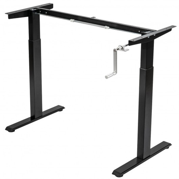 Hand Crank Sit to Stand Desk Frame Height Adjustable Standing Base-Black